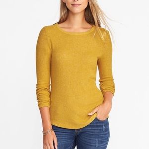 Old Navy Plush Knit Ribbed Scoop Sweater